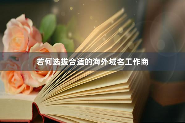 若何选拔合适的海外域名工作商