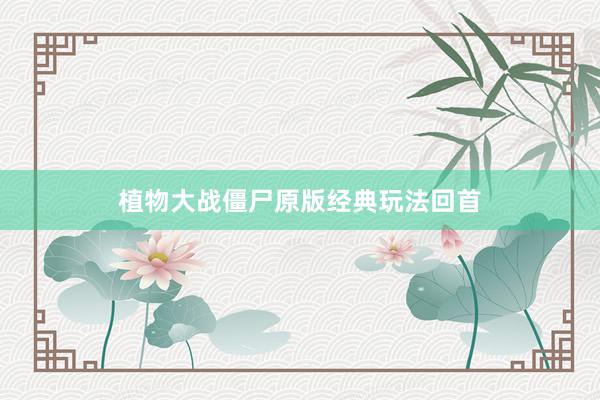 植物大战僵尸原版经典玩法回首